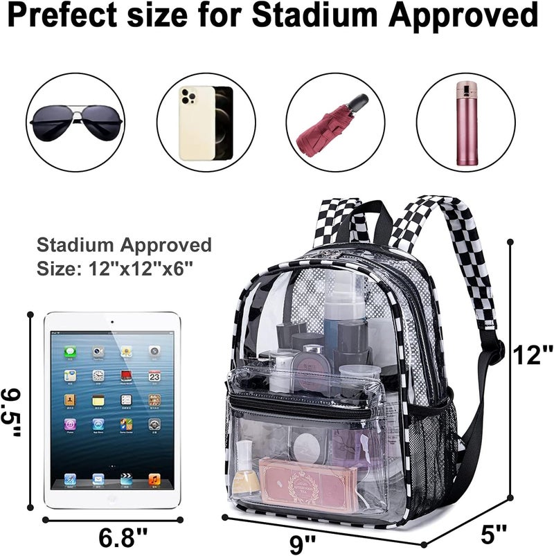 BTOOP Clear Mini Backpack for Stadium Events 12x12x6 Small Transparent Backpacks Plastic See Through Clear Bag for Concerts Work Festival Security Travel - Image 2